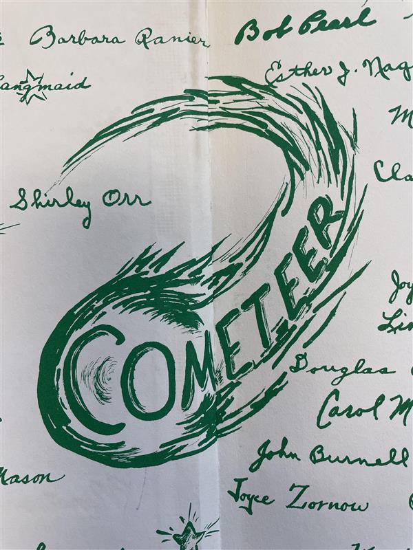 Picture of a drawing of a comet with \
